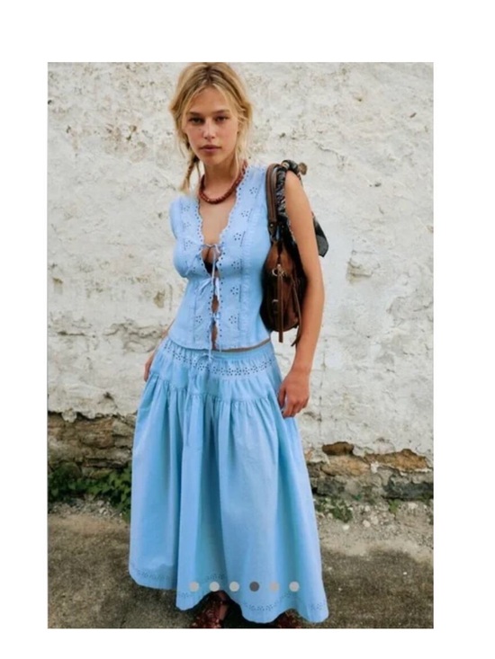 Free People Dresses & Skirts - Free People Gesibelle Set Blue sz L NWT